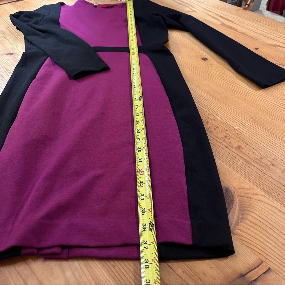 Narciso Rodriguez Raspberry & Black Long-sleeve Color-block Ponte Dress Sz M - Picture 7 of 9